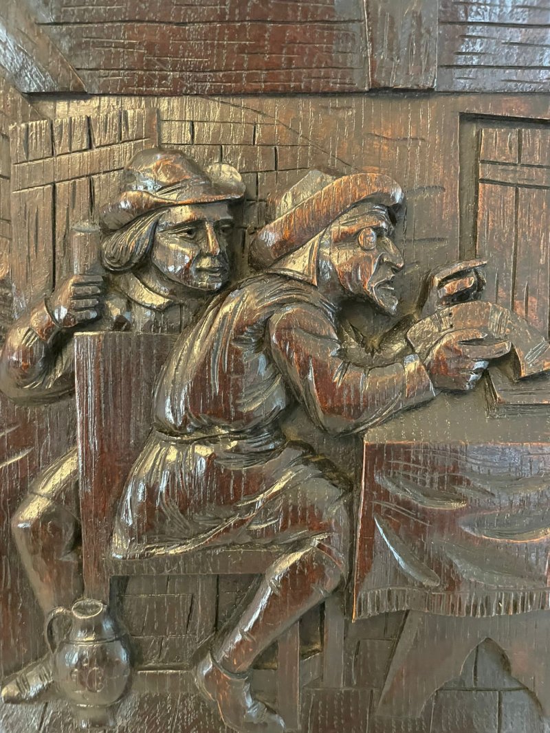 Outstanding Quality Set of 3 Antique Victorian Carved Oak Panels - Image 6